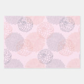 Weißrosa und blaues Dahlias - Set Geschenkpapier Set (Vorderseite 3)