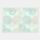 Weißrosa und blaues Dahlias - Set Geschenkpapier Set (Vorderseite 2)