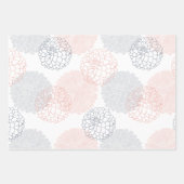 Weißrosa und blaues Dahlias - Set Geschenkpapier Set (Vorderseite)