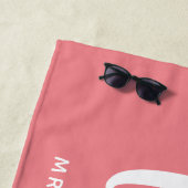 Weißrosa und weiße, frisch gepresste Braut Strandtuch (Beispiel)