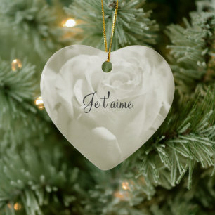 Weißrose Französische Liebe Valentine Ornament