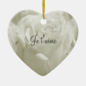 Weißrose Französische Liebe Valentine Ornament (Vorne)