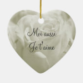 Weißrose Französische Liebe Valentine Ornament (Hinten)