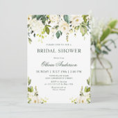 Weißrosen BRAUTPARTY Einladung (Stehend Vorderseite)