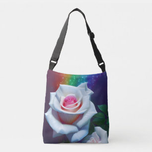 Weißrosen-Crossbody-Bag Tragetaschen Mit Langen Trägern