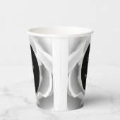 Weißrosen| Elegantes modernes Blumendesign Pappbecher (Rechts)