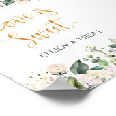 Weißrosen, Hydrangea-Liebe ist ein süßes Zeichen Poster (Ecke)