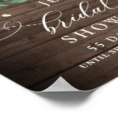 Weißrosen Laternenbraun Brautparty Poster (Ecke)