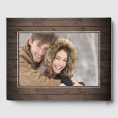 Weißrosen Rustikales Holz Laterne FOTO Hochzeit Gästebuch (Rückseite)