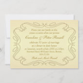 Weißrosen und Glocken 50. Hochzeitstag Einladung (Rückseite)