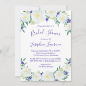 Weißrosen und Veilchen Wasserfarbenes Brautparty Einladung (Vorderseite)