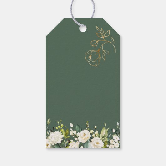 Weißrosenblättertaufen Geschenkanhänger (Rückseite)