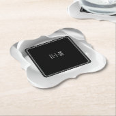 Weißrosenpapier | Elegantes modernes Blumendesign Untersetzer (angewinkelt)