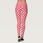 Weißrotes Schachbrett Leggings (Rückseite)