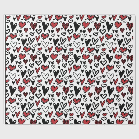 Weißrotes schwarzes Geschenkpapier (Flach)