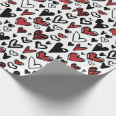 Weißrotes schwarzes Geschenkpapier (Ecke)