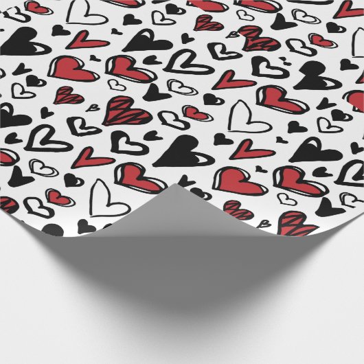 Weißrotes schwarzes Geschenkpapier (Ecke)