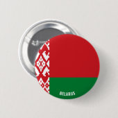 Weißrussflagge Niedliches Patriotikum Button (Vorne & Hinten)