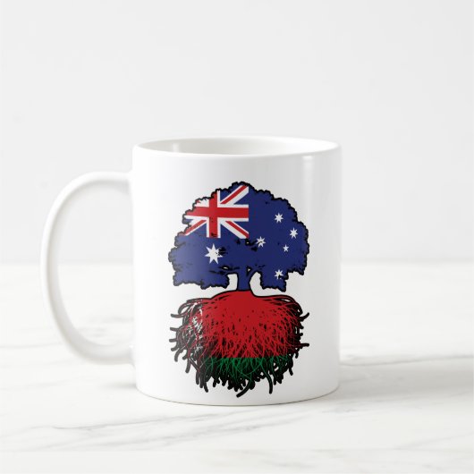 Weißrussisch-australische Bäume Kaffeetasse (Links)