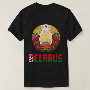 Weißrussische Flagge und Wappen Patriotisch T-Shirt