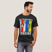 Weißrussische Unterstützung Ukrainisch Wir stehen T-Shirt (Vorne ganz)