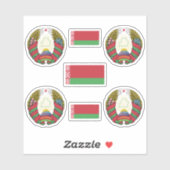 Weißrussisches Wappen und Flaggenaufkleber Aufkleber (Blatt)