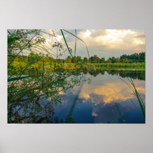 Weißrussland Беларусь Landschaft Natur Kanal Poste Poster