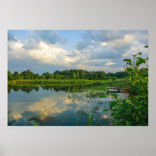 Weißrussland Беларусь Landschaft Natur Kanal Poste Poster