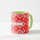 Weißrussland Б е л а р с у Folk Pattern Coffee Tas Tasse (VorderseiteRechts)