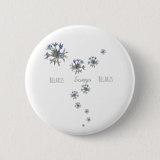 Weißrussland Б е л а р ус nationalen Blume-Button- Button (Vorderseite)