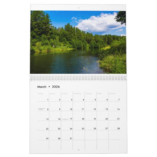 Weißrussland Б е л а у с Landschaftskalender Kalender (Mär 2026)