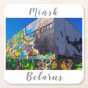 Weißrussland Б л а е с р Minsk Architecture Unters Rechteckiger Pappuntersetzer