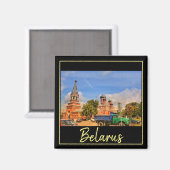 Weißrussland Architecture Red Church Magnet (Vorderseite/Rückseite)