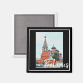 Weißrussland Architecture Red Church Magnet (Vorderseite/Rückseite)