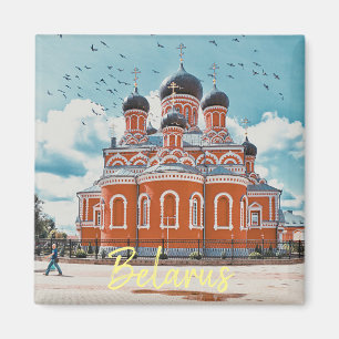 Weißrussland Architecture Red Church Magnet