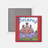 Weißrussland Architecture Red Church Magnet (Vorderseite/Rückseite)