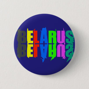 Weißrussland Bunte Fröhliche Buchstaben Button