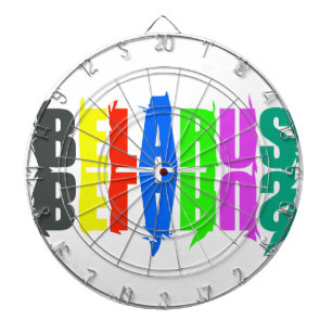 Weißrussland Bunte Fröhliche Buchstaben Dartscheibe