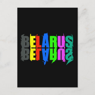 Weißrussland Bunte Fröhliche Buchstaben Postkarte