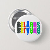 Weißrussland farbenfrohe glückliche Buchstaben Button (Vorne & Hinten)