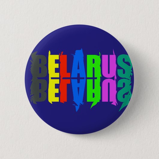 Weißrussland farbenfrohe glückliche Buchstaben Button (Vorderseite)