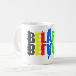 Weißrussland farbenfrohe glückliche Buchstaben Kaffeetasse