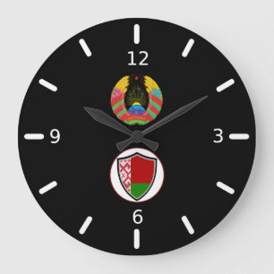 Weißrussland Flag-Coat Arms large clock Große Wanduhr