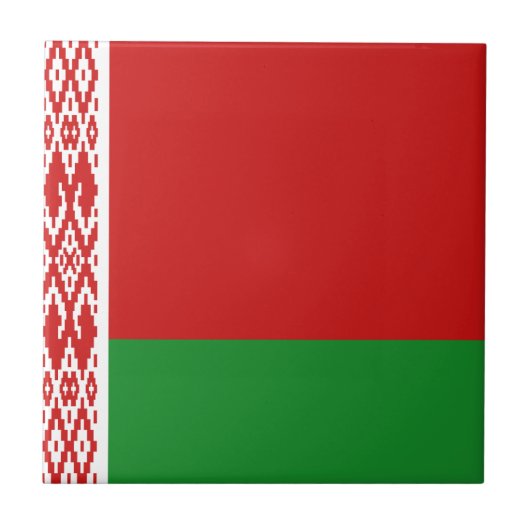 Weißrussland Flag Keramik Tile Fliese (Vorderseite)