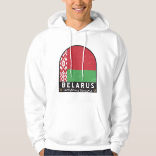 Weißrussland Flagge Emblem Distressed Vintage Hoodie