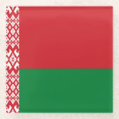 Weißrussland-Flagge Glasuntersetzer (Vorderseite)