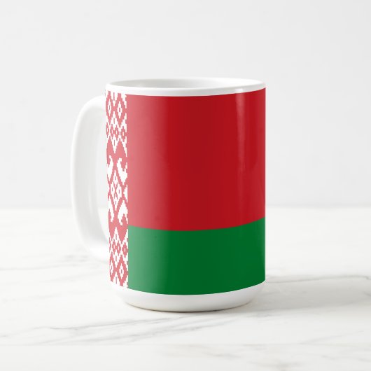 Weißrussland-Flagge Kaffeetasse (Vorderseite Links)