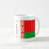 Weißrussland-Flagge + Karten-Tasse Kaffeetasse (VorderseiteRechts)