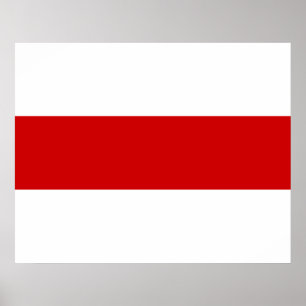 Weißrussland-Flagge (rot und weiß) Poster