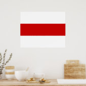 Weißrussland-Flagge (rot und weiß) Poster (Küche)
